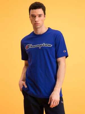 T-shirt Satin Logo Script Blue