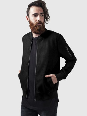 TB 1394 Imitation Suede Bomber Black