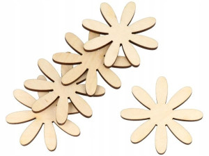 Kwiatki Decoupage Drewniane Scrapki 5 Szt 5 Cm V3