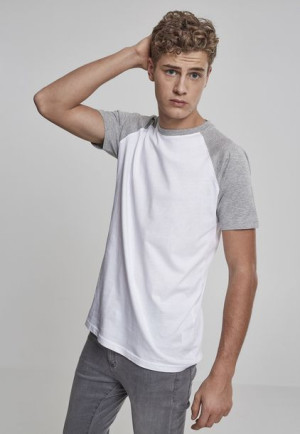 Raglan Contrast Tee Wht/Gry