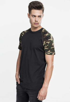 Raglan Contrast Blk/Woodcamo