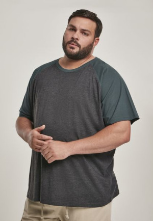 Raglan Contrast Charcoal/Bottlegreen