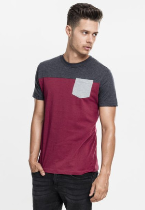 3-Tone Pocket Burgundy/Charcoal/Grey