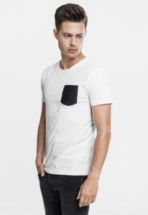 Leather Imitation Pocket White
