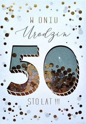 Kartka z okazji 50 urodzin z konfetti GIFTB25