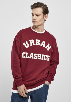 Bluza College Print Crew Burgundy
