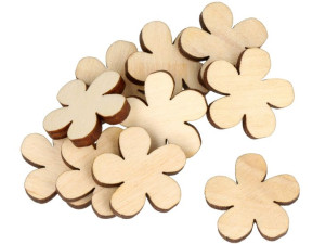Kwiatki Decoupage Drewniane Scrapki 10 Szt 1 Cm V2