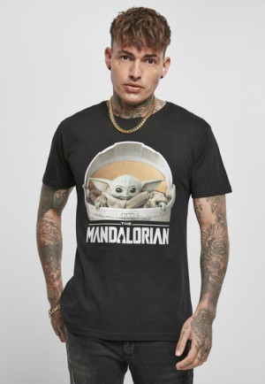 Baby Yoda Mandalorian Logo Black