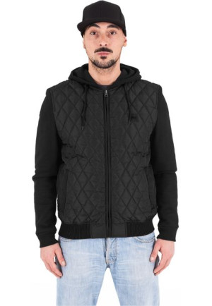 Hooded Diamond Quilt Nylon Black