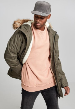 Heavy Cotton Imitation Fur Parka Olive