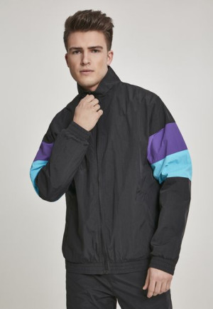 3-Tone Crinkle Black/Violet/Aqua