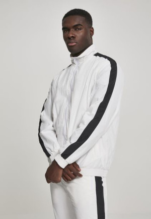 Striped Sleeve Crinkle White/Black