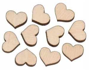 Serca Ze Sklejki Drewniane Scrapki 1,2cm 50 Szt W1