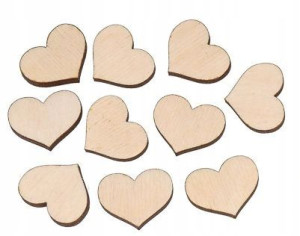 Serca Ze Sklejki Drewniane Scrapki 2,4cm 50 Szt W1