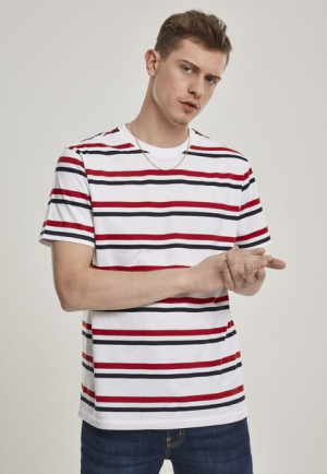 Yarn Dyed Skate Stripe White/Red/Navy
