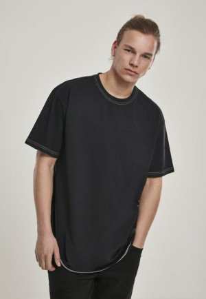 Heavy Oversized Contrast Stitch Black