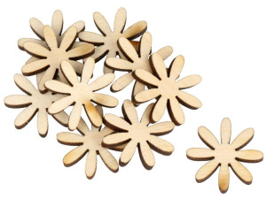 Kwiatki Decoupage Drewniane Scrapki 10szt 1 Cm V3