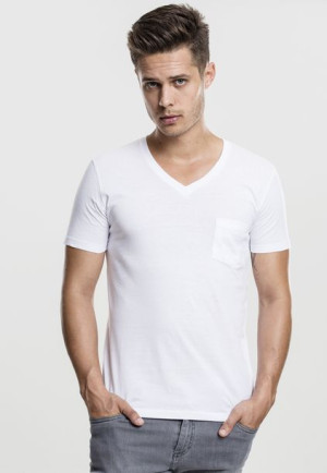 V-Neck Pocket White