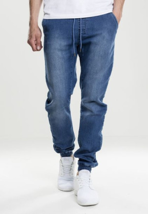 Spodnie Joggery Knitted Denim Blue Washed