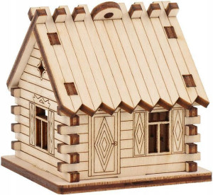 Chatka Dom Domek Sklejki 3d Las W Słoiku Szkle V1