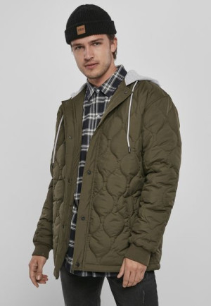 Quilted Hooded Dark Olive