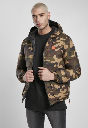 Reversible Hooded Puffer Black/Woodcamo