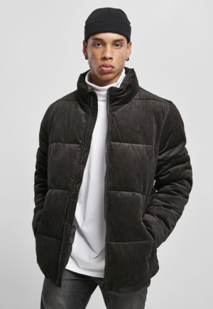 Kurtka Zimowa Boxy Corduroy Puffer Black