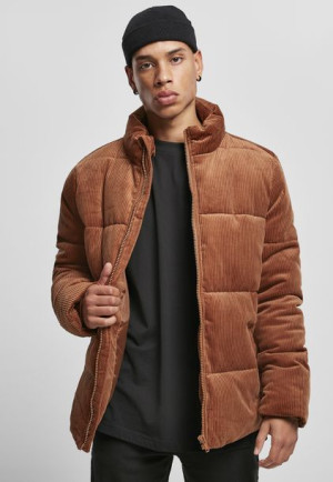 Kurtka Zimowa Boxy Corduroy Puffer Toffee