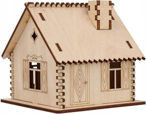 Chatka DOM sklejki 3D LAS W SŁOIKU Szkle 10 cm V3