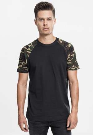 Raglan Contrast Black/Woodcamo