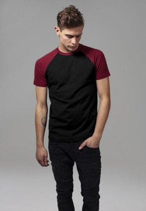 Raglan Contrast Black/Burgundy