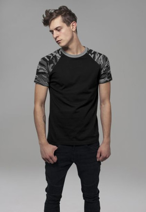 Raglan Contrast Black/Darkcamo