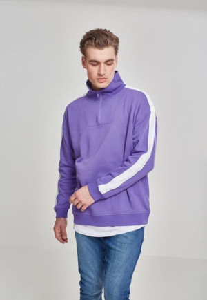Oversize Shoulder Stripe Troyer Ultraviolet/White