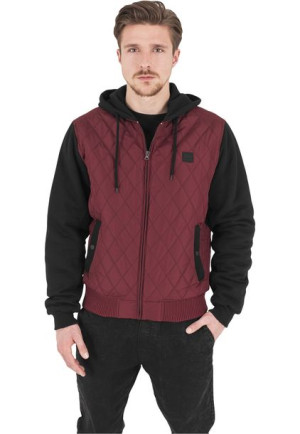 Hooded Diamond Quilt Nylon Burgundy/Black