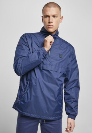 Stand Up Collar Pull Over Jacket darkblue L