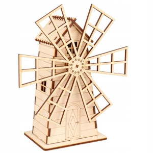 Młyn Wiatrak Drewniany Ogródek Las W Słoiku 3d V2