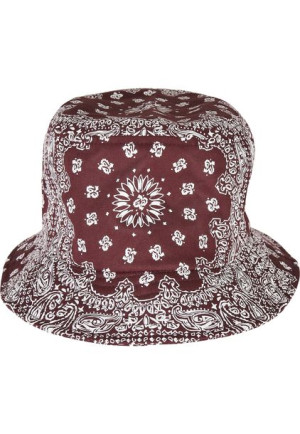 Bandana Print Bucket Hat Cherry/White