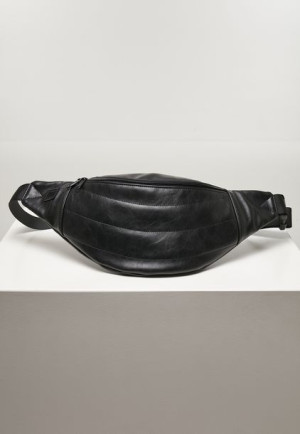 Puffer Imitation Leather Shoulder Bag Black