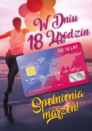 Kartka na 18 urodziny z kartą kredytową Gift 127