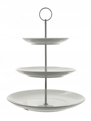 PORCELANA PATERA 3 poziomy NA CIASTO owoce BABECZKI 26 CM