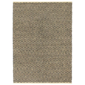 Ręcznie tkany dywan Chindi, skóra i bawełna, 120x170 cm, czarny