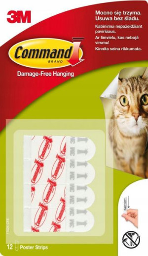 Paski wymienne COMMAND przezroczyste małe 12 szt