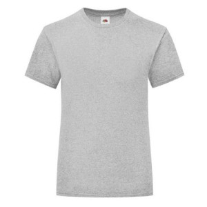 Koszulka dziewczęca ICONIC z odrywaną metką Fruit of the Loom Heather Grey