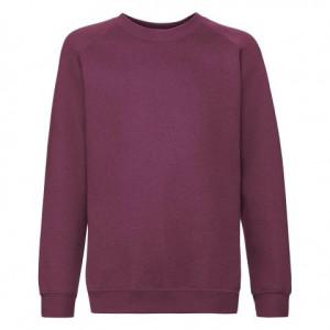 Dziecięca bluza Premium Raglan Sweat Fruit of the Loom Burgund 9-11