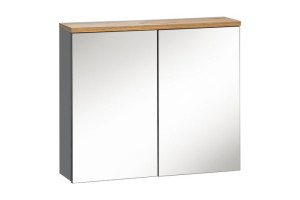 Szafka wisząca z lustrem 80cm BELIO Grafit CMD