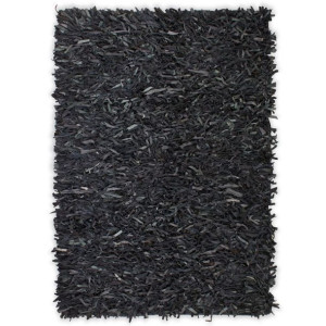 Dywan shaggy, prawdziwa skóra, 120x170 cm, szary