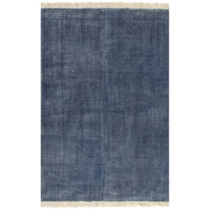 Dywan typu kilim, bawełna, 200 x 290 cm, niebieski