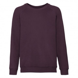 Dziecięca bluza Raglan Sweat Fruit of the Loom Burgund 3-4