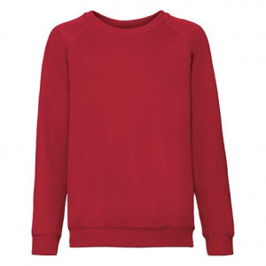 Dziecięca bluza Raglan Sweat Fruit of the Loom Czerwony 7-8