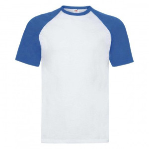 Koszulka męska Baseball z krótkim rękawem Fruit of the Loom Biały/Ciemnonie